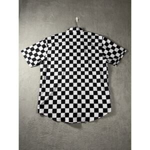 Live Fast Motorcycle Checkerboard Button Up 2XL
